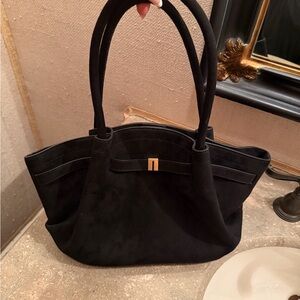 JW PEI Black Tote Bag with Gold Accent